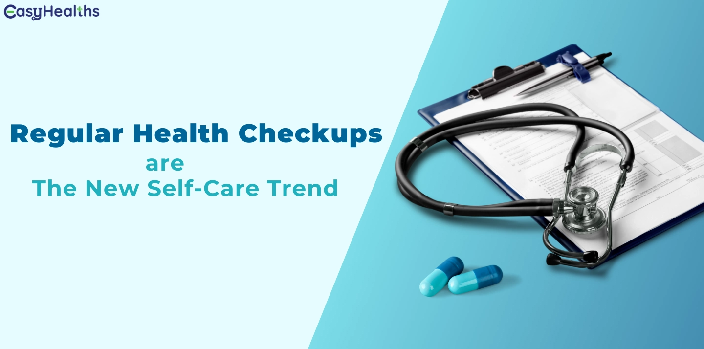 Medical tools including a stethoscope, a clipboard with patient information, and medication capsules, suggesting a focus on health and wellness